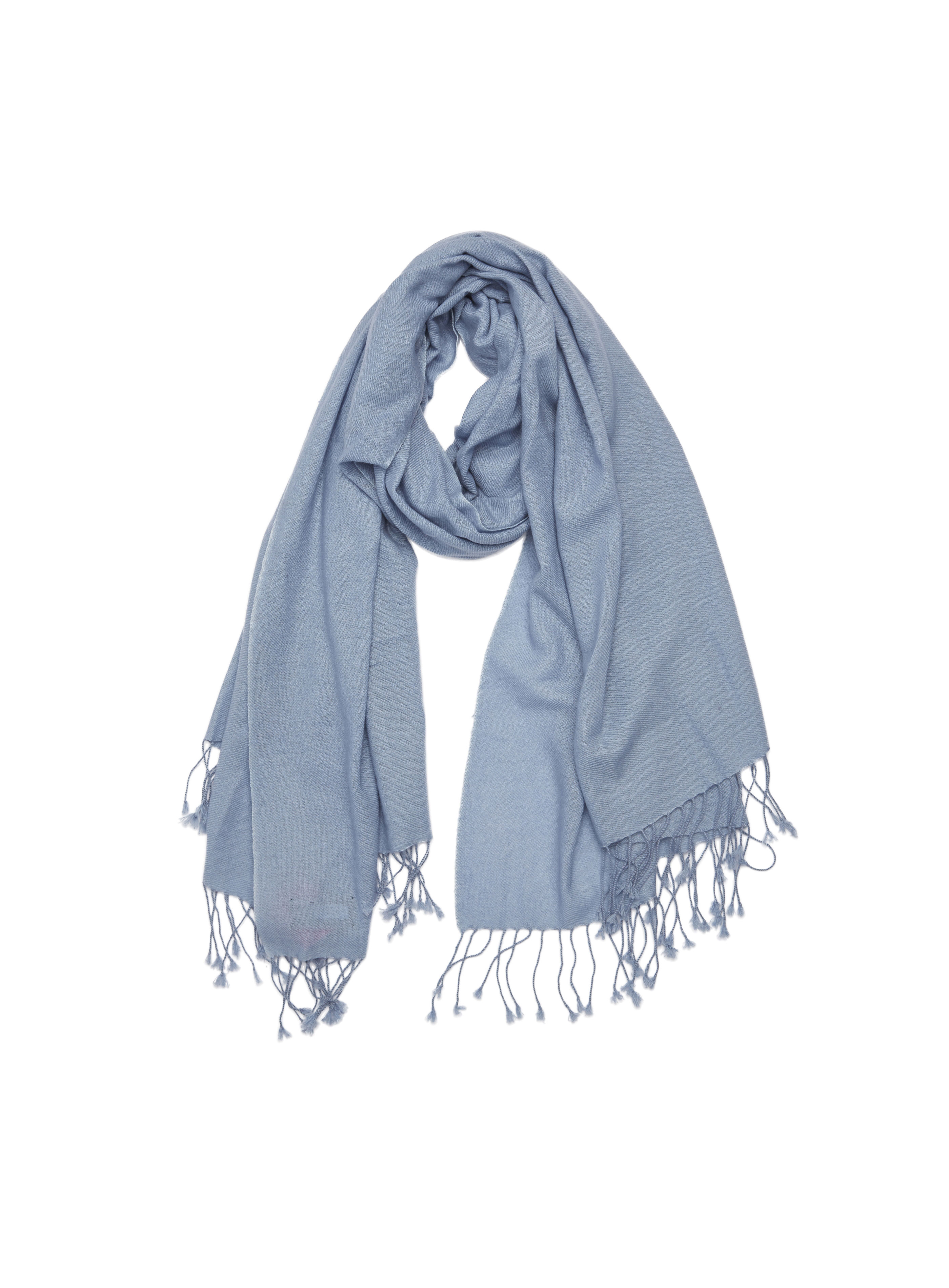 Pashmina and Silk Shawl (Silver Blue)