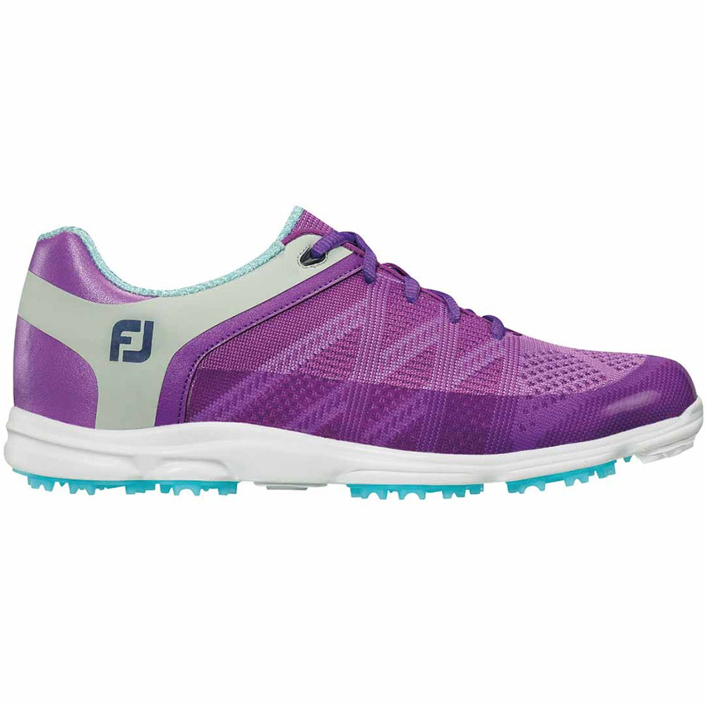 FootJoy Women\'s Sport Spikeless Golf Shoes  Size 6, White/Lite Gray/Berry Trim