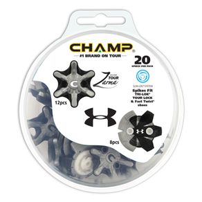 Champ Zarma Tour Under Armour Spikes 1083288-Gray/Black  Size 20 pk, gray/black