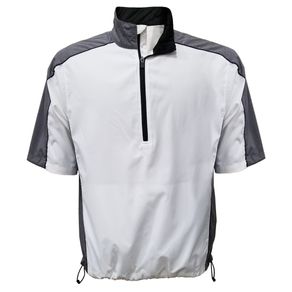 Pinseeker Men\'s 1/2-Zip Short Sleeve Wind Shirt 1085967-White/Charcoal  Size sm, white/charcoal