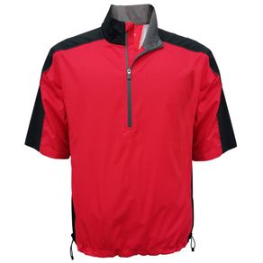 Pinseeker Men\'s 1/2-Zip Short Sleeve Wind Shirt 1085972-Red/Black  Size sm, red/black