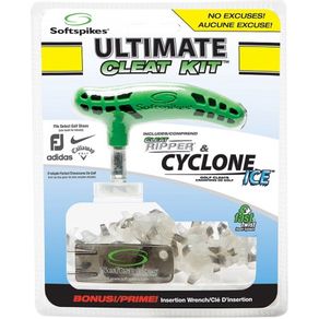 SoftSpikes Ultimate Cleat Kit - Cyclone Ice Fast Twist Cleats 1086601-Silver  Size 18 pk, silver