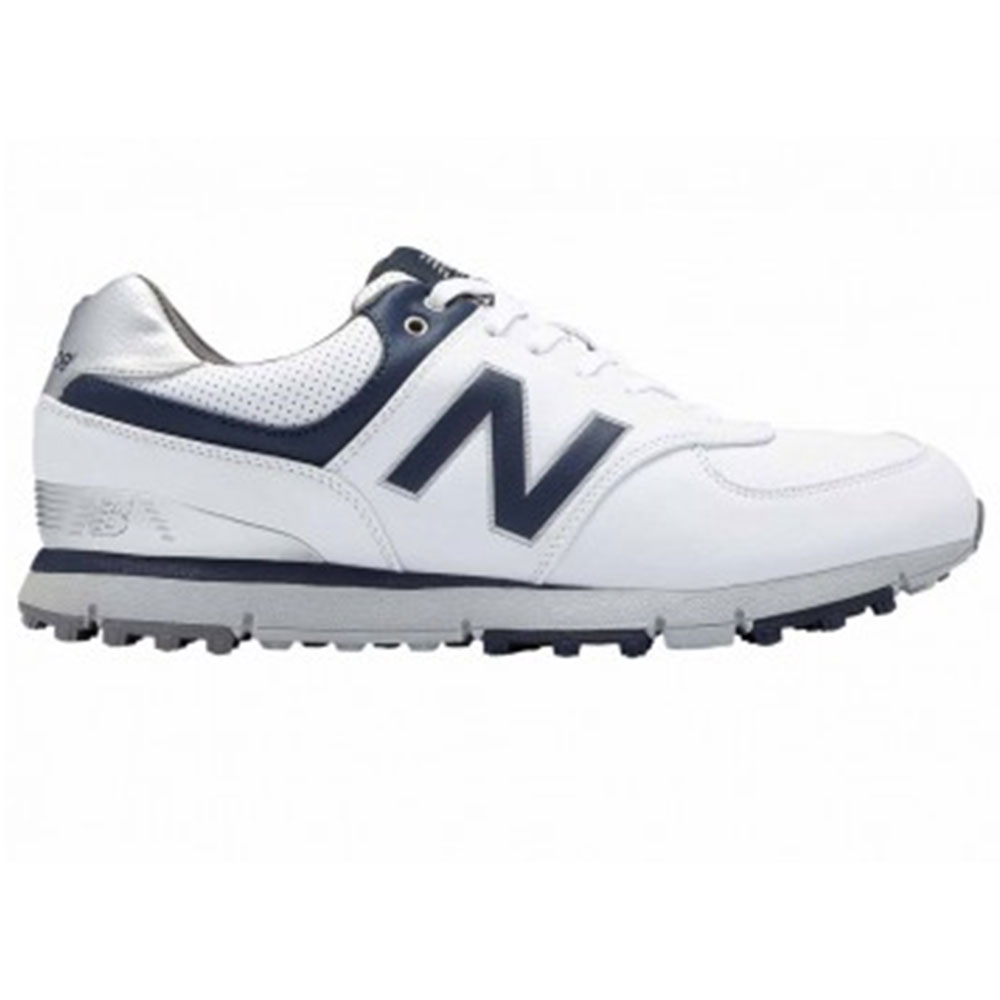 New Balance Men\'s Leather 574 Spikeless Golf Shoes  Size 16, White/Navy