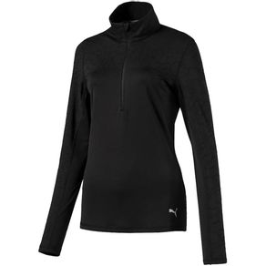 Puma Women\'s Jacquard 1/4 Zip Pullover 1093678-Black  Size xs, black