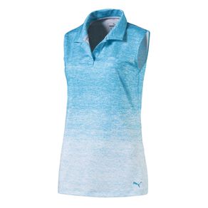 Puma Women\'s Gradient Sleeveless Polo 1094126-Aquarius  Size xs, aquarius