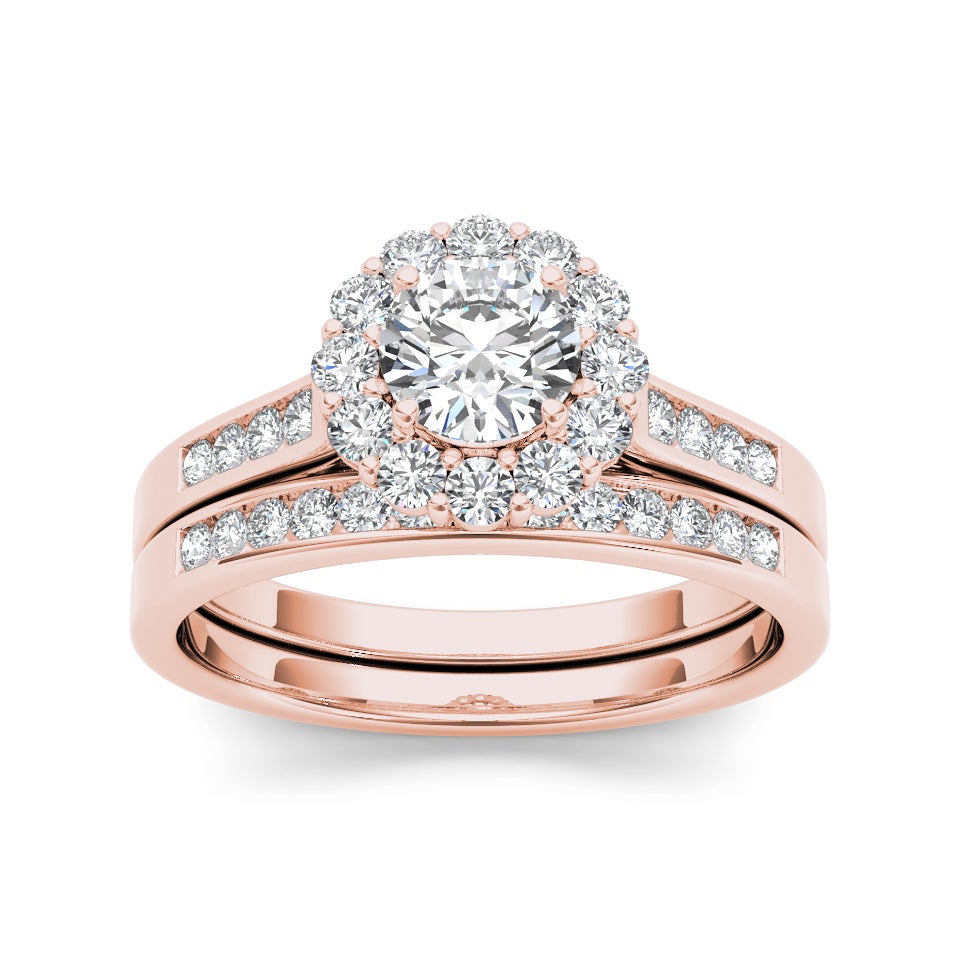 De Couer 14k Rose Gold 1ct TDW Diamond Engagement Ring