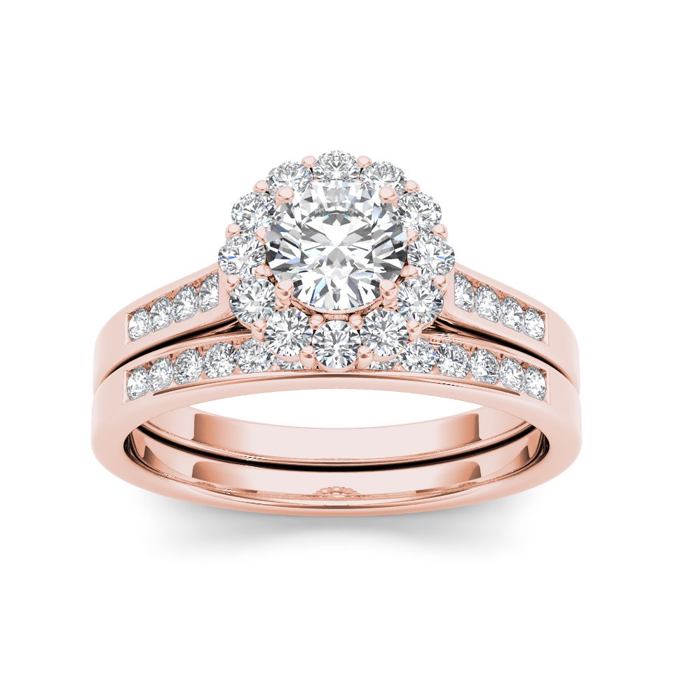 De Couer 14k Rose Gold 1ct TDW Diamond Engagement Ring