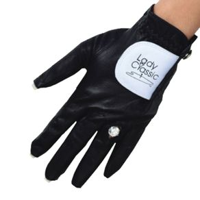 Lady Classic Women\'s Nail & Ring Glove 1501869-Black  Size xl Left, black
