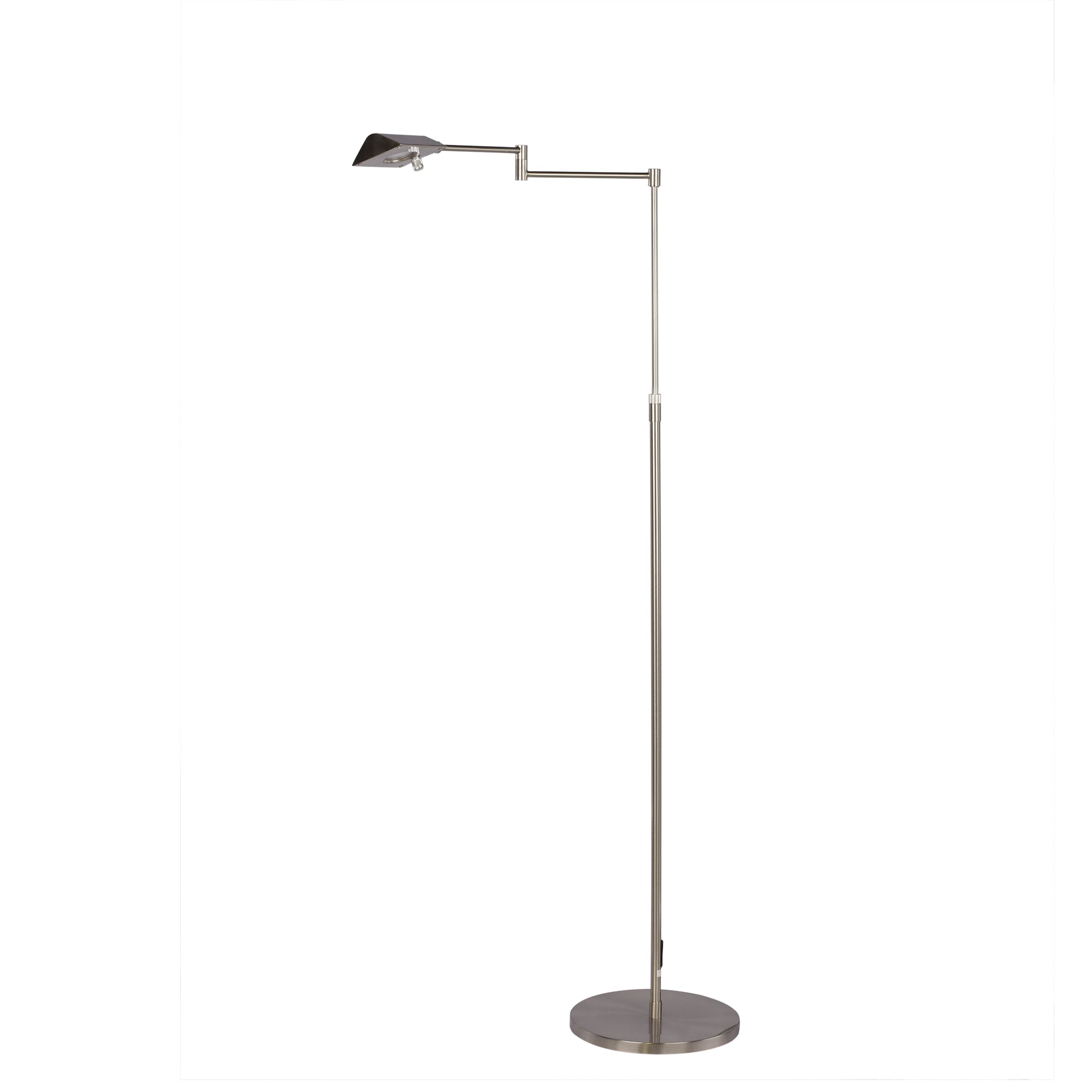 53.75 inch Adjustable LED Metal Floor Lamp in Satin Chrome