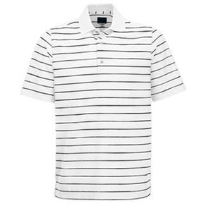 Greg Norman Men\'s Micro Pique Stripe Polo 1517434-White/Black  Size lg, white/black