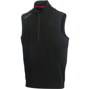 Sunice Men\'s Kent Windwear Half Zip Vest 1521148-Black/Charcoal  Size lg, black/charcoal