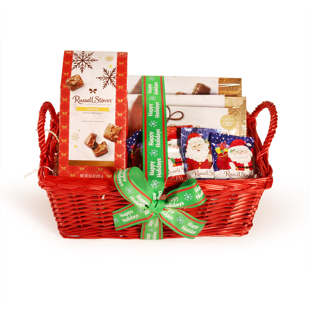 christmas joy wicker gift basket