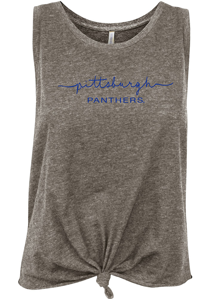 Pitt Panthers Womens Grey Reese Tank Top, Grey, 60% COTTON / 40% POLYESTER, Size L