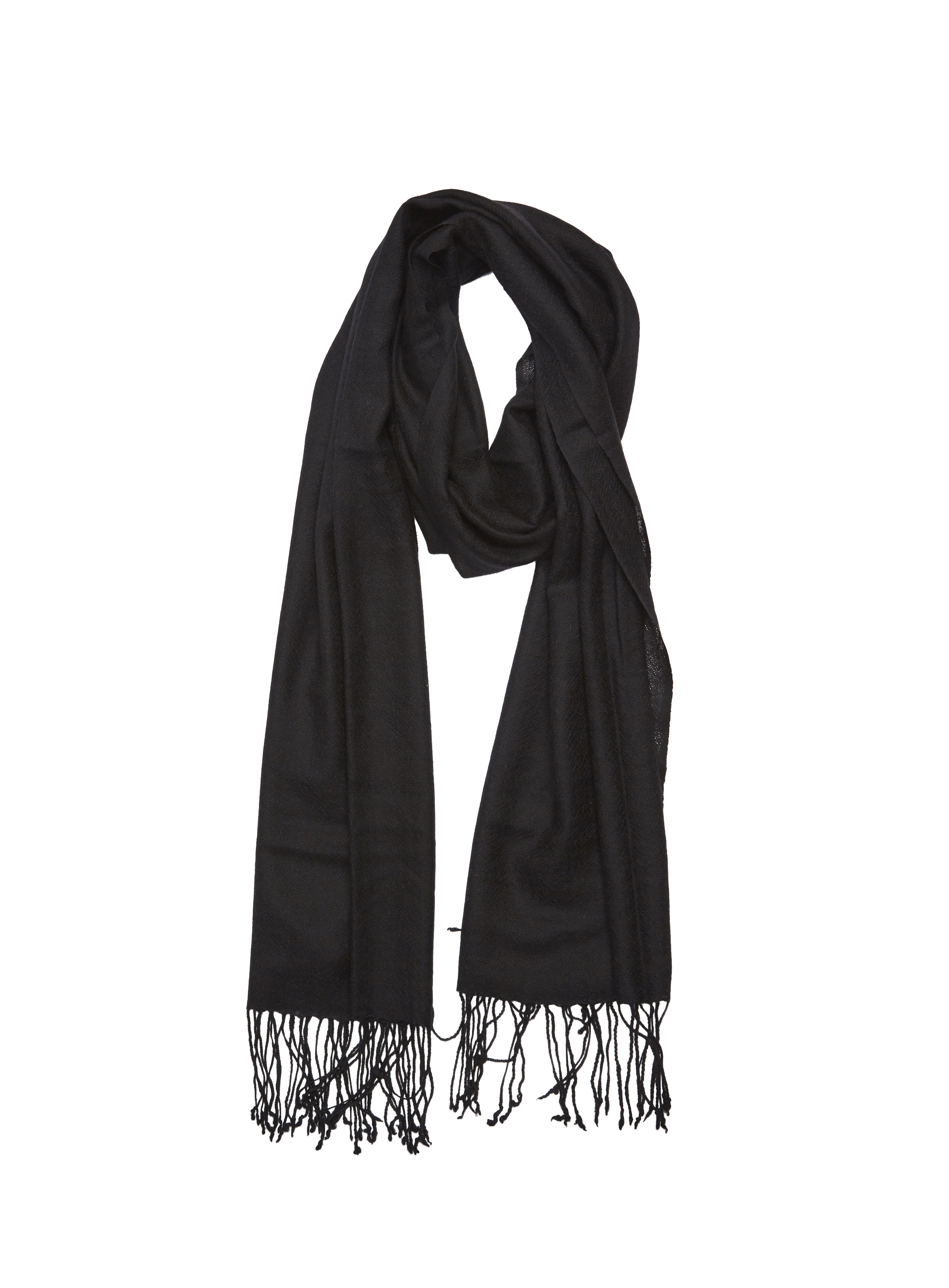 Pashmina and Silk Wrap (Black)