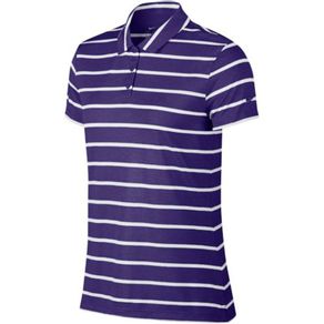 Nike Women\'s Dri-Fit Stripe Polo 2016747-Court Purple/Flt Silver  Size xs, court purple/flt silver