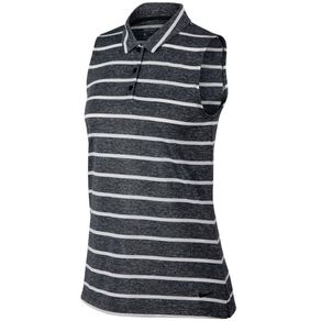 Nike Women\'s Dri-Fit Striped Sleeveless Polo 2016767-Black/Black  Size xs, black/black