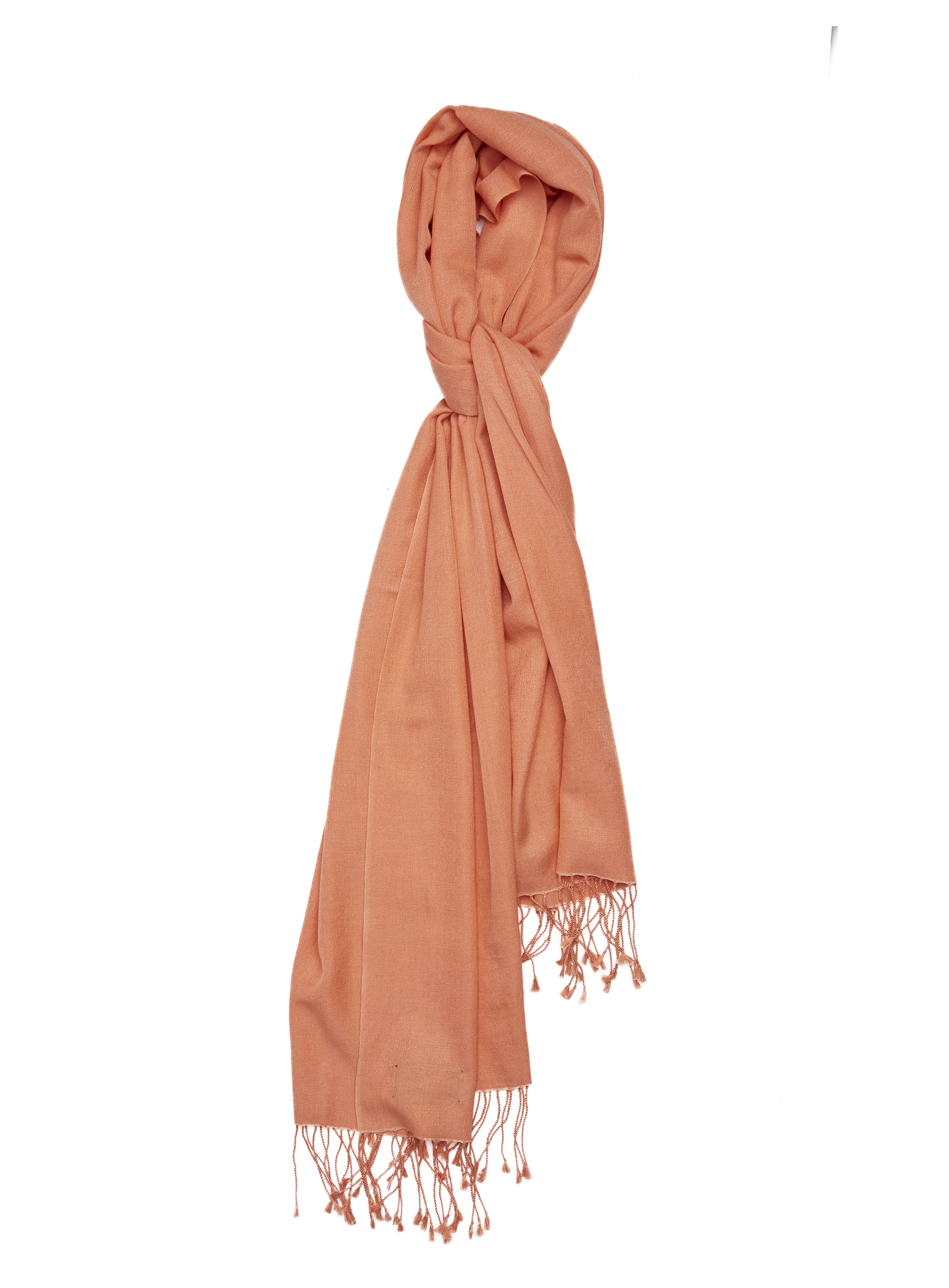 Pashmina and Silk Wrap (Pale Peach)