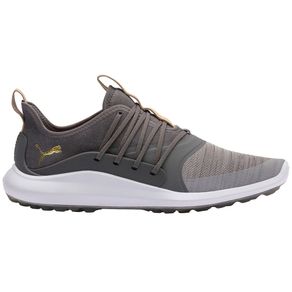 Puma Men\'s Ignite NXT SOLELACE Spikeless Golf Shoes 2018086-Gray Violet/Team Gold/Quiet Shade  Size 8.5 M, gray violet/team gold/quiet shade