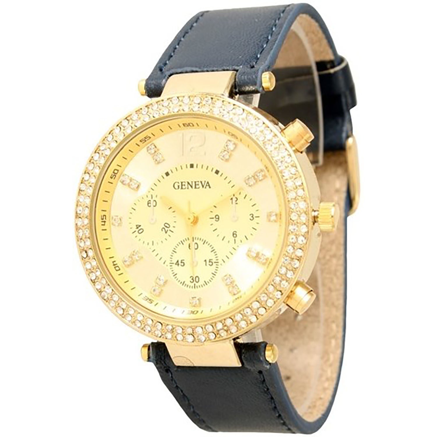 Olivia Pratt Women's Fashionable 3-dial Rhinestone-accented Watch