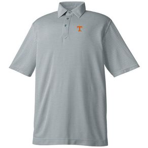 FootJoy Men\'s Lisle Tonal Stripe Polo 2033830-Gray  Size md, gray