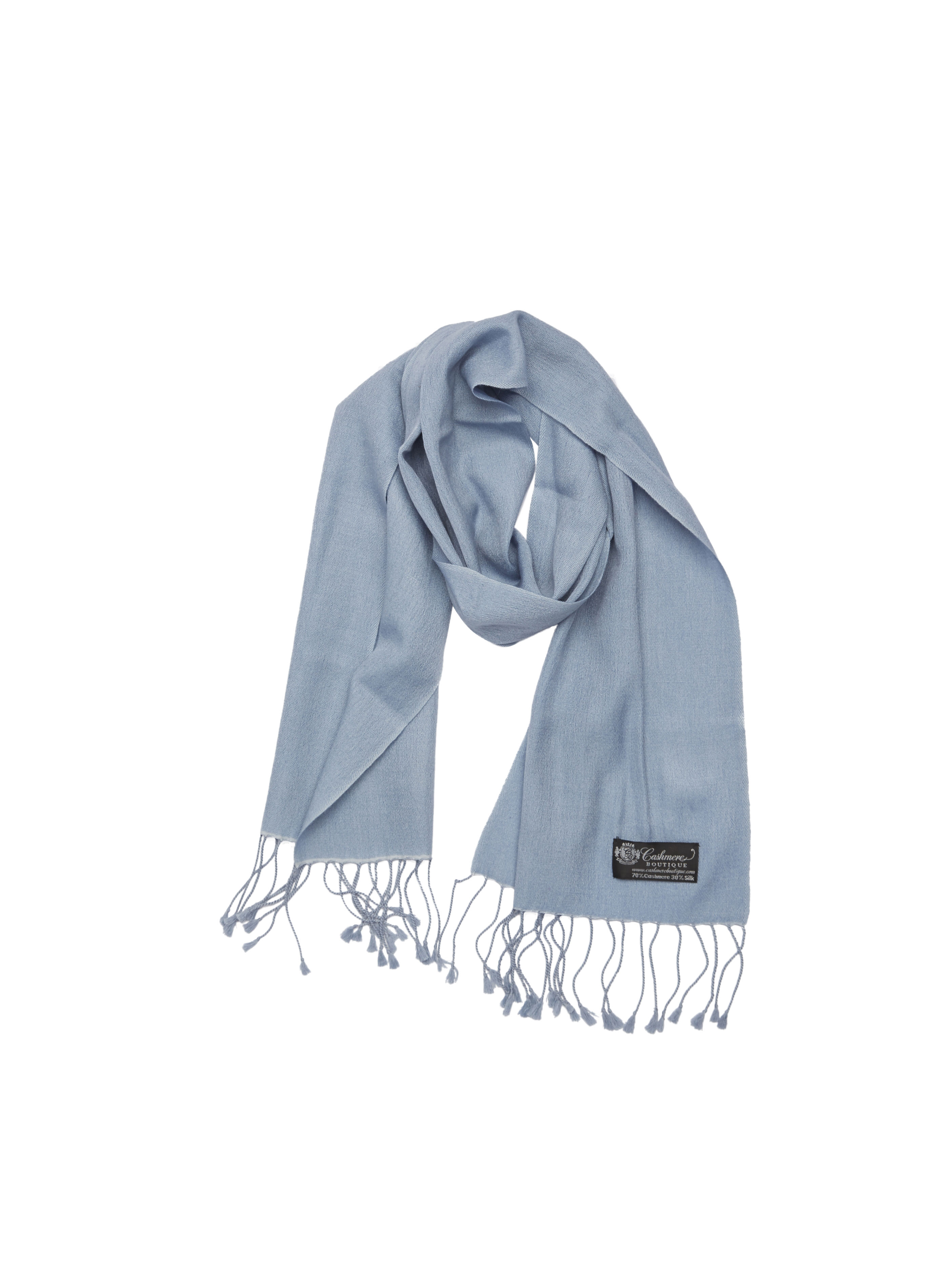 Pashmina and Silk Wrap (Silver Blue)