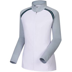 FootJoy Women\'s French Terry Full-Zip Jacket 2036311-White/Heather Gray  Size sm, white/heather gray