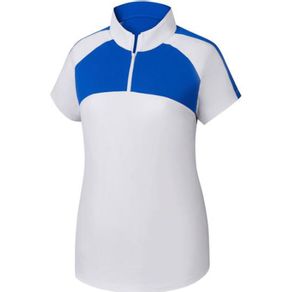 FootJoy Women\'s Jersey Mesh Raglan Sleeve Polo 2036327-White/Royal  Size md, white/royal