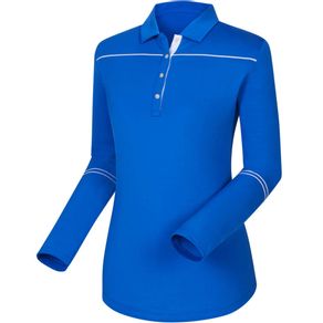 FootJoy Women\'s Sun Protection Long Sleeve Polo 2036336-Royal/White  Size sm, royal/white