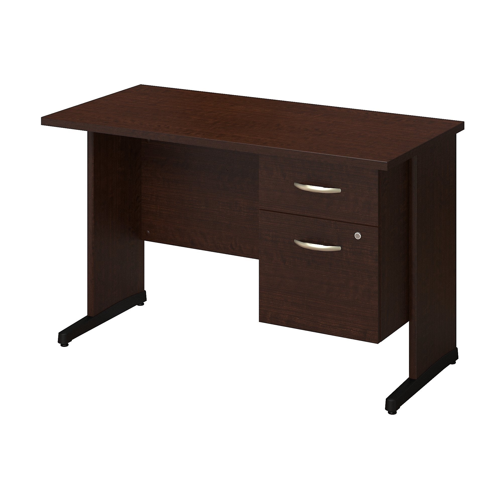 Series C Elite 48W x 24D C Leg Desk with 3/4 Pedestal in Mocha Cherry