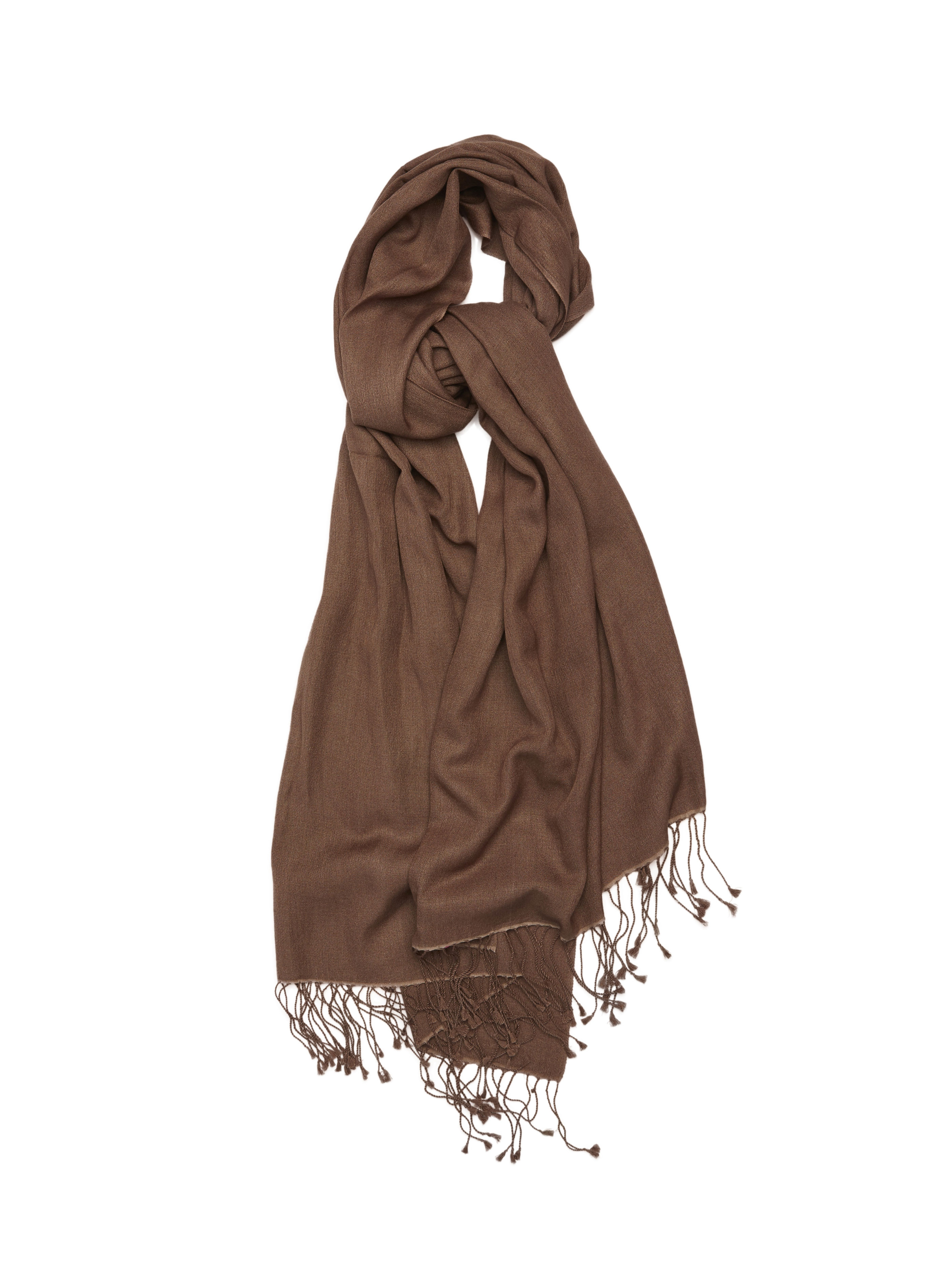 Pashmina and Silk Wrap (Mocha)