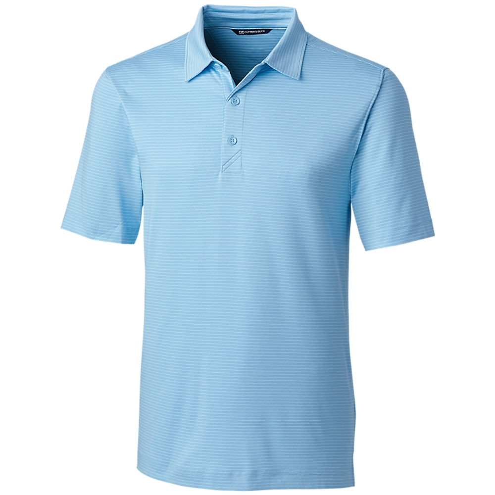 Cutter & Buck Men\'s Forge Polo Pencil Stripe  Size LG, Tour Blue