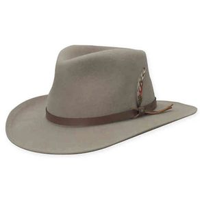 Dorfman Pacific Scala Men\'s Felt Crushable Hat 2058316-Putty  Size sm, putty