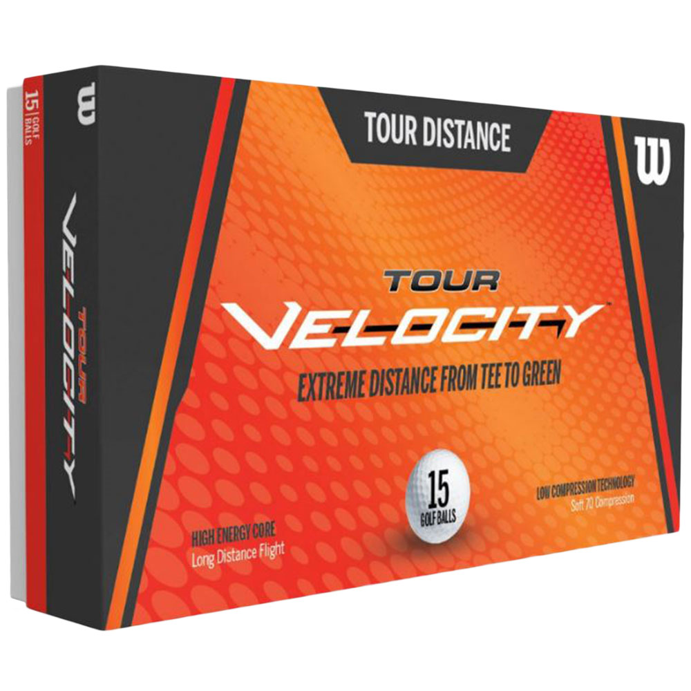 Wilson Tour Velocity Distance Golf Balls - 15PK, White