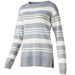 Puma Women\'s Sweater 2078214-Bright White Quarry  Size sm, bright white quarry