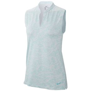 Nike Women\'s Dri-Fit UV Sleeveless Printed Golf Polo 2092769-Light Aqua/Light Aqua  Size md, light aqua/light aqua