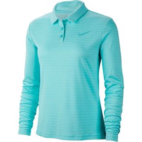 Nike Women\'s Dri-Fit Long Sleeve Polo 2092872-Light Aqua/Sail  Size lg, light aqua/sail