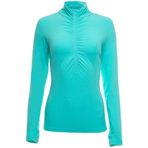 Ibkul Women\'s Long Sleeved Rusched Mock 2099473-Jade  Size sm, jade