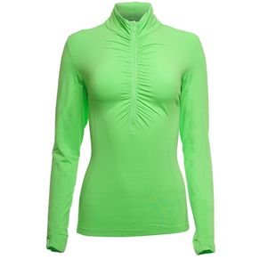 Ibkul Women\'s Long Sleeved Rusched Mock 2099487-Lime  Size lg, lime