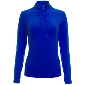 Ibkul Women\'s Long Sleeved Rusched Mock 2099510-Royal Blue  Size md, royal blue