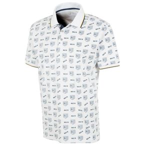 Bobby Jones Men\'s R18 Crest Print Tech Pique Polo 2111837-White  Size 2xl, white