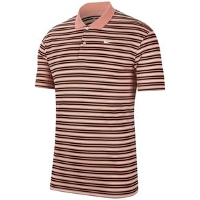 Nike Men\'s Dri-Fit Victory Striped Left Chest Polo 2112302-Pink Quartz/Black/White  Size 2xl, pink quartz/black/white