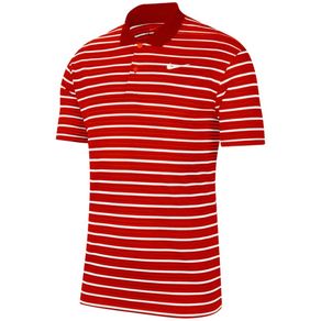 Nike Men\'s Dri-Fit Victory Striped Left Chest Polo 2112319-University Red/White  Size sm, university red/white