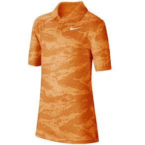 Nike Juniors\' Dri-Fit Boys Printed Golf Polo 2113163-Total Orange/White  Size xs, total orange/white
