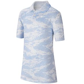 Nike Juniors\' Dri-Fit Boys Printed Golf Polo 2113168-Hydrogen Blue/White  Size xs, hydrogen blue/white