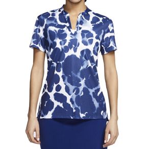Nike Women\'s Dri-Fit Victory Printed Golf Polo 2114233-Blue Void/White  Size sm, blue void/white