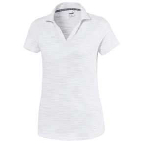Puma Women\'s Heather Slub Polo 2117092-Bright White Heather  Size xs, bright white heather