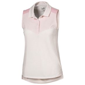 Puma Women\'s Verticals Sleeveless Polo 2118121-Rosewater Heather  Size sm, rosewater heather