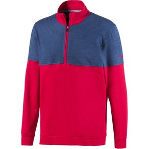 Puma Men\'s Cloudspun Warm Up 1/4-Zip Pullover 2118128-Barbados Cherry/Dark Denim  Size xl, barbados cherry/dark denim