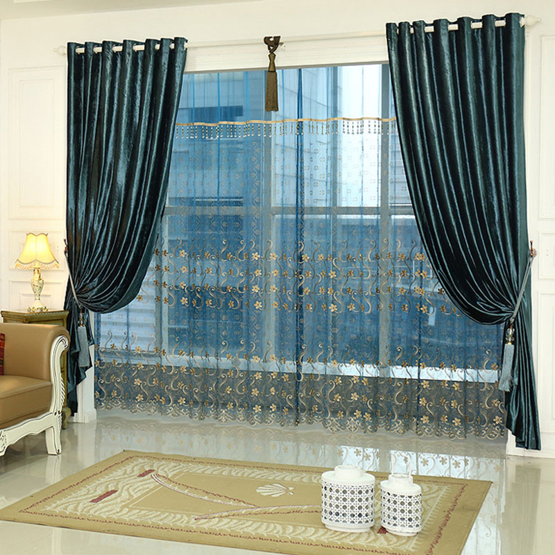 Luxurious Classic Soft Velvet Custom Living Room Grommet Curtains 100% Blackout