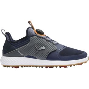 Puma Men\'s Ignite PWRADAPT Caged Disc Golf Shoes 2119929-Peacoat/Puma Silver/Quiet Shade  Size 10.5 M, peacoat/puma silver/quiet shade
